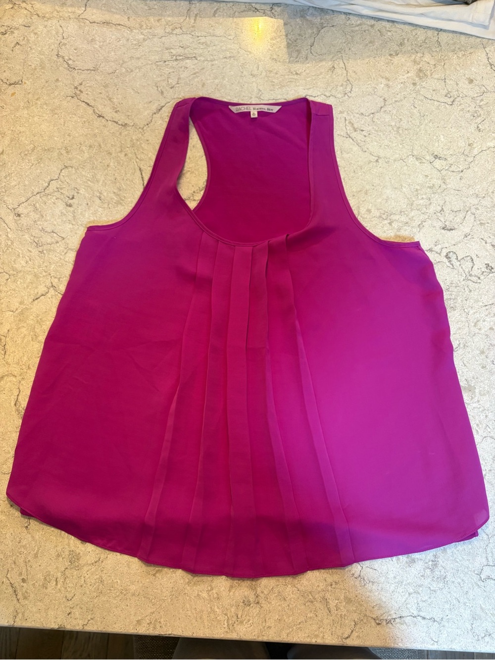 RACHEL Rachel Roy Magenta Pleated Racerback Camisole